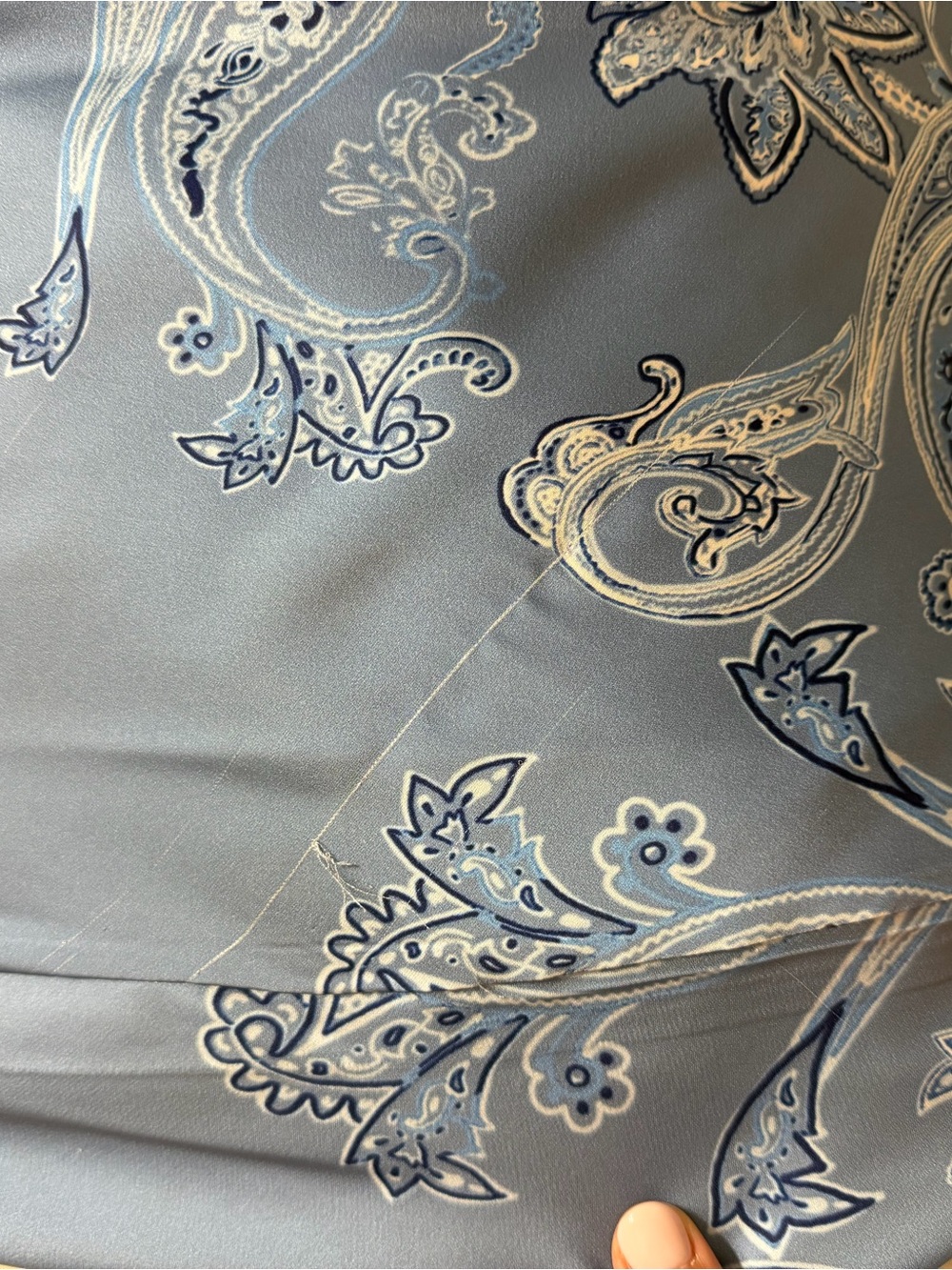 Rococo Sand Light Blue Paisley Maxi Dress with Ruffle Waist - Picture 5 of 10